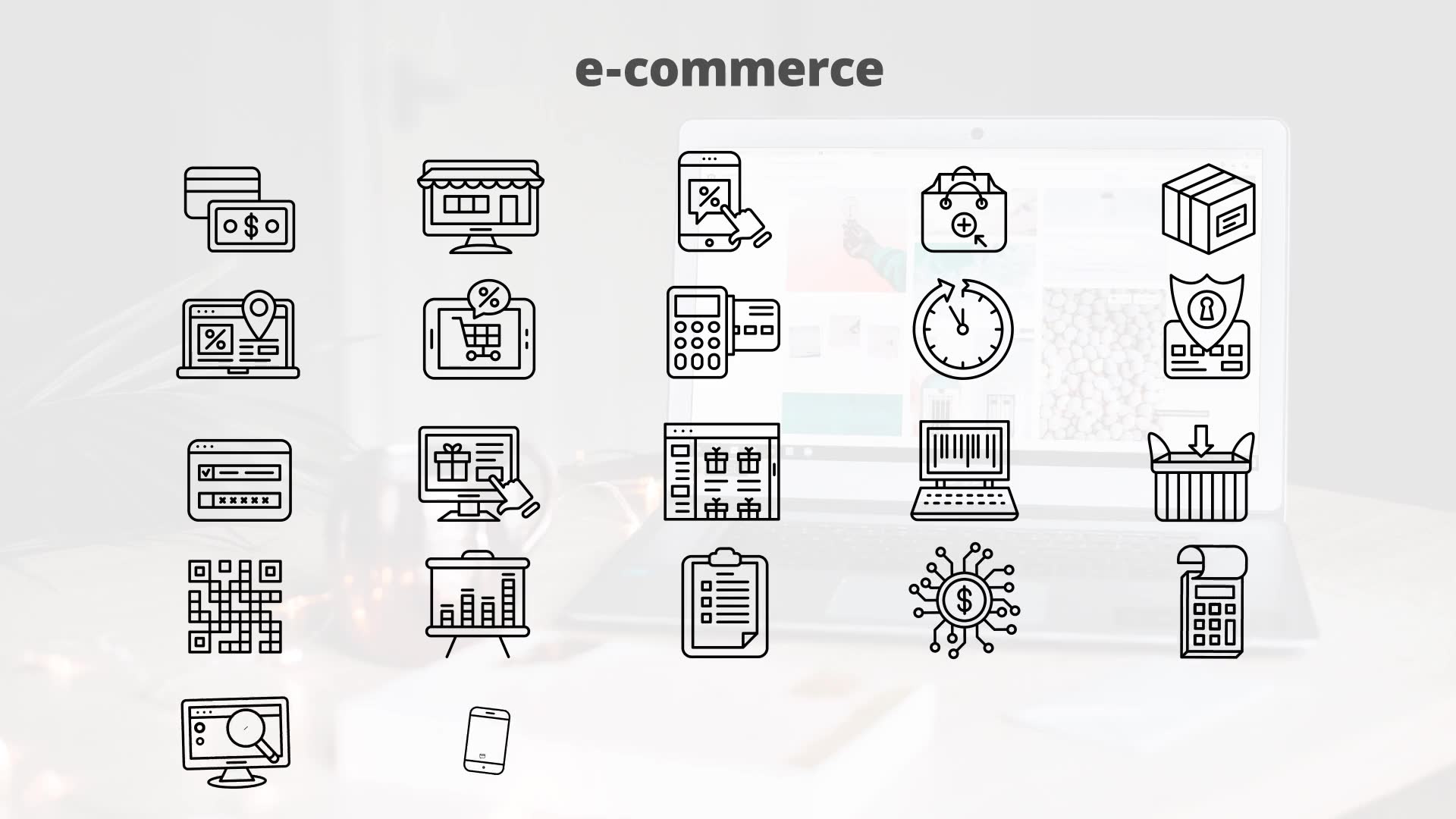 E Commerce – Thin Line Icons Videohive 23595800 After Effects Image 8
