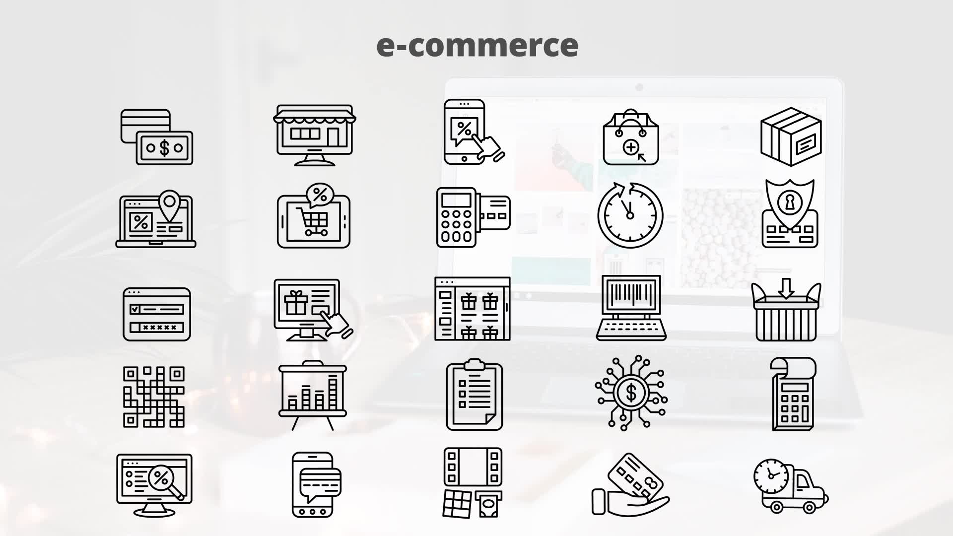E Commerce – Thin Line Icons Videohive 23595800 After Effects Image 9