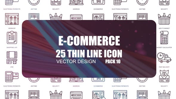E Commerce – Thin Line Icons - Download 23595800 Videohive