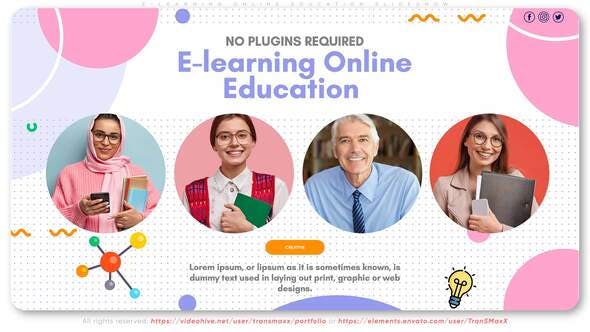 E learning Online Education Slideshow - 29956121 Videohive Download