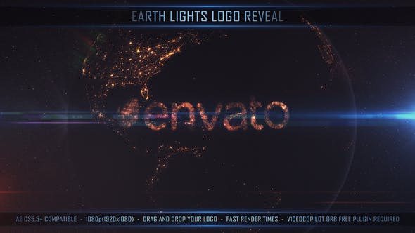 Earth Lights Logo Reveal - 24735401 Videohive Download