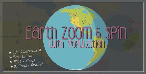 Earth Zoom and Spin with Population Template - Download Videohive 9768386