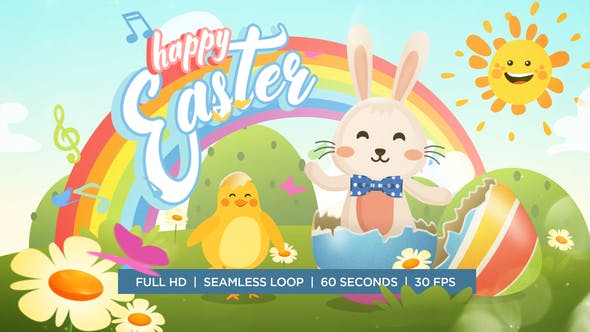 Easter Bunny and Chicken Dance Greeting - 23640952 Videohive Download