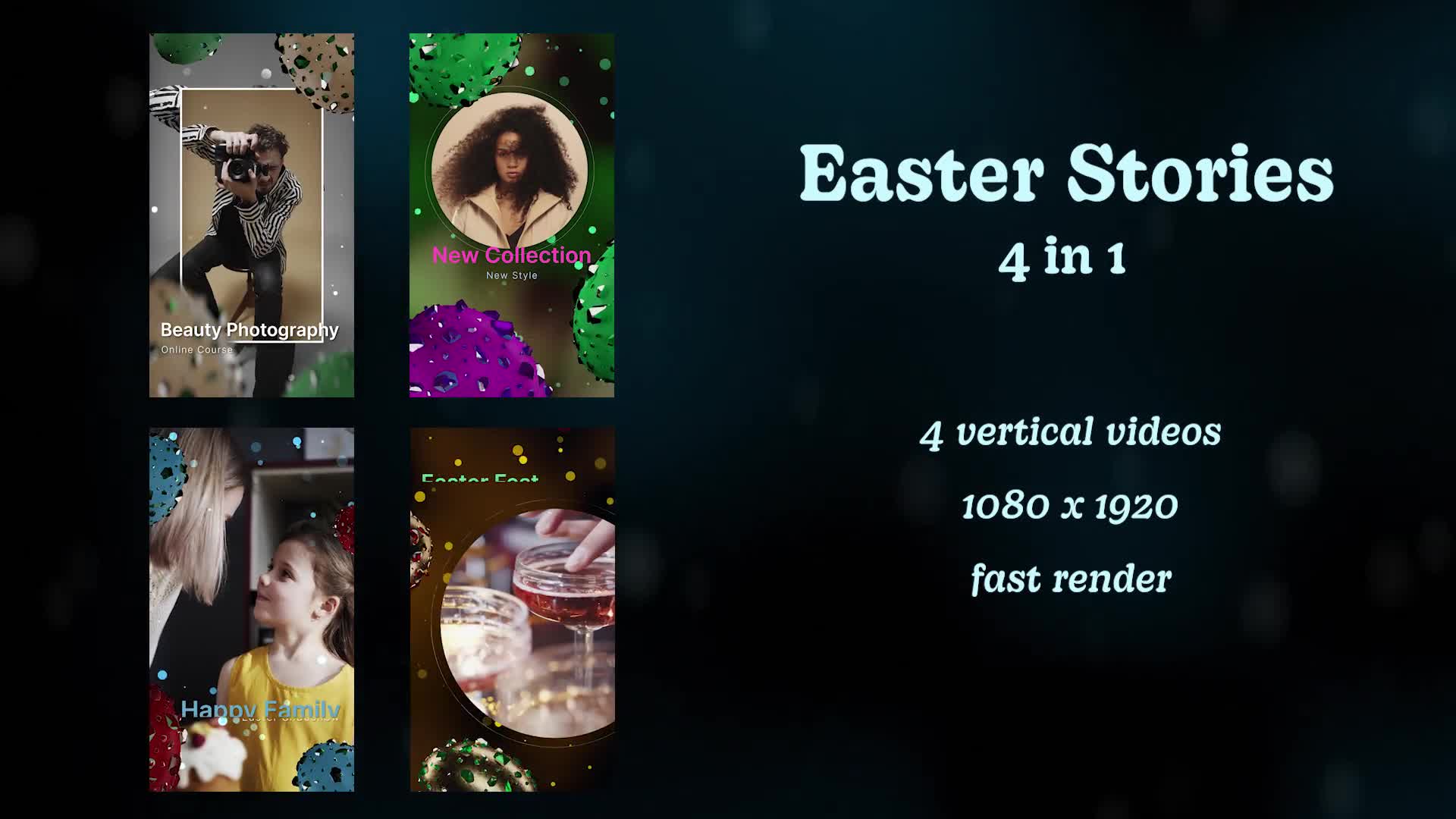 Easter Stories 4 In 1 Videohive 37206062 After Effects Image 1