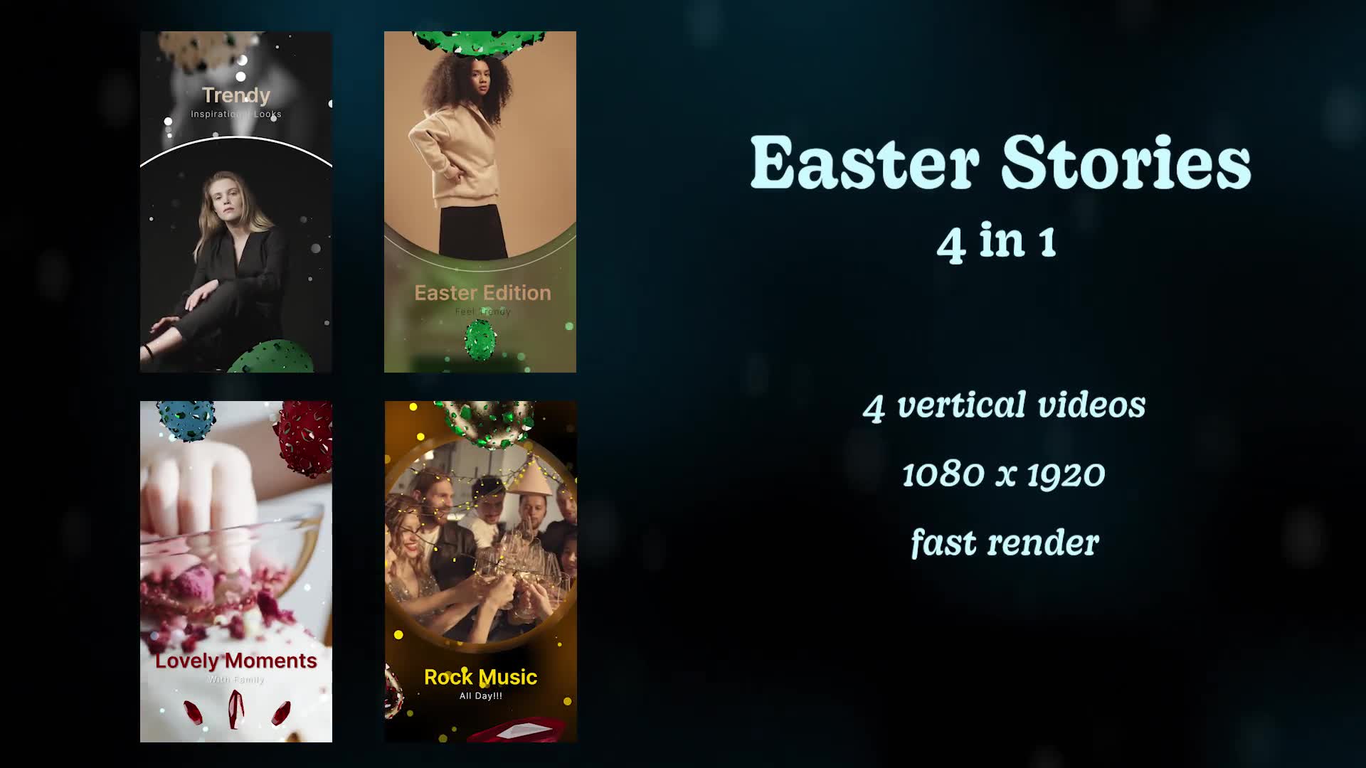 Easter Stories 4 In 1 Videohive 37206062 After Effects Image 2