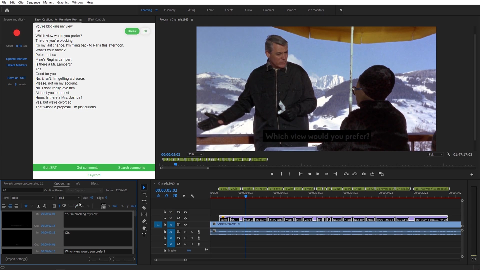 Easy Captions for Premiere Pro Search Edit SRT Files Videohive 25133306 Premiere Pro Image 6