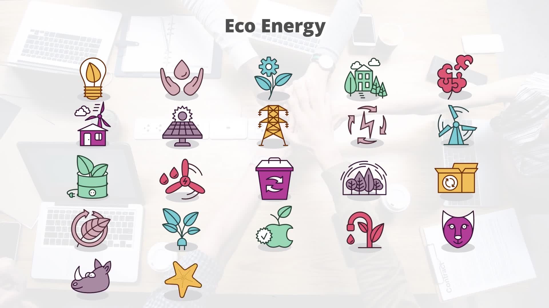 Eco Energy – Flat Animation Icons (MOGRT) Videohive 23662324 Premiere Pro Image 8