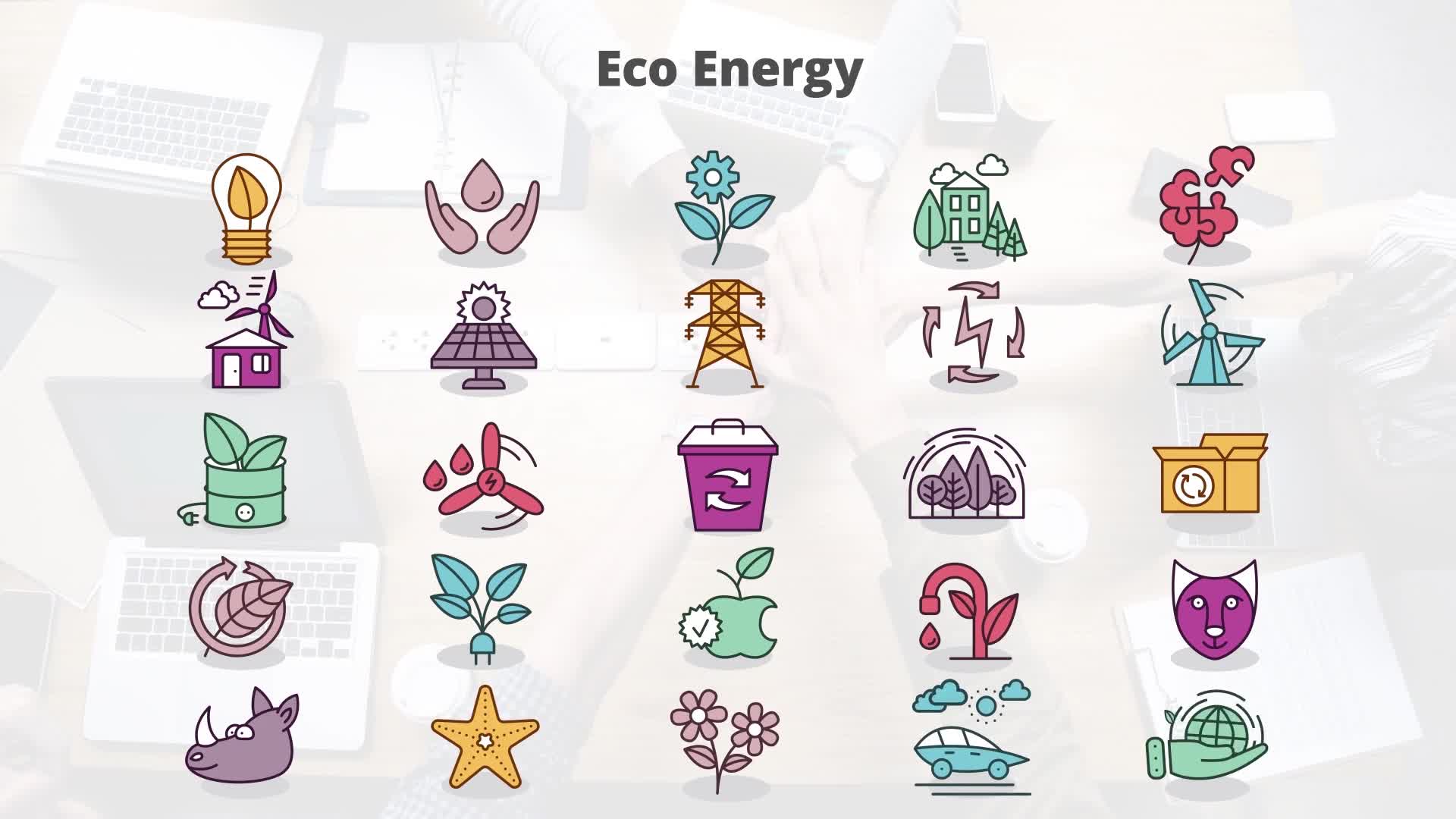 Eco Energy – Flat Animation Icons (MOGRT) Videohive 23662324 Premiere Pro Image 9
