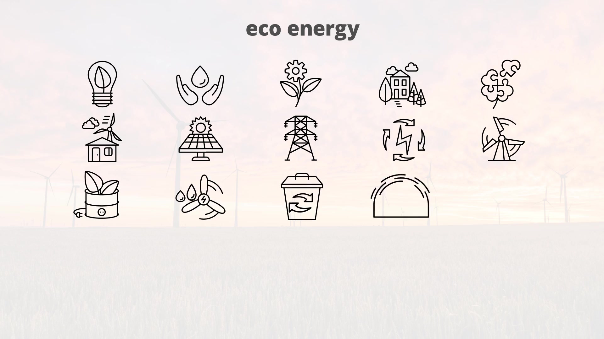 Eco Energy – Thin Line Icons Videohive 23595945 After Effects Image 6