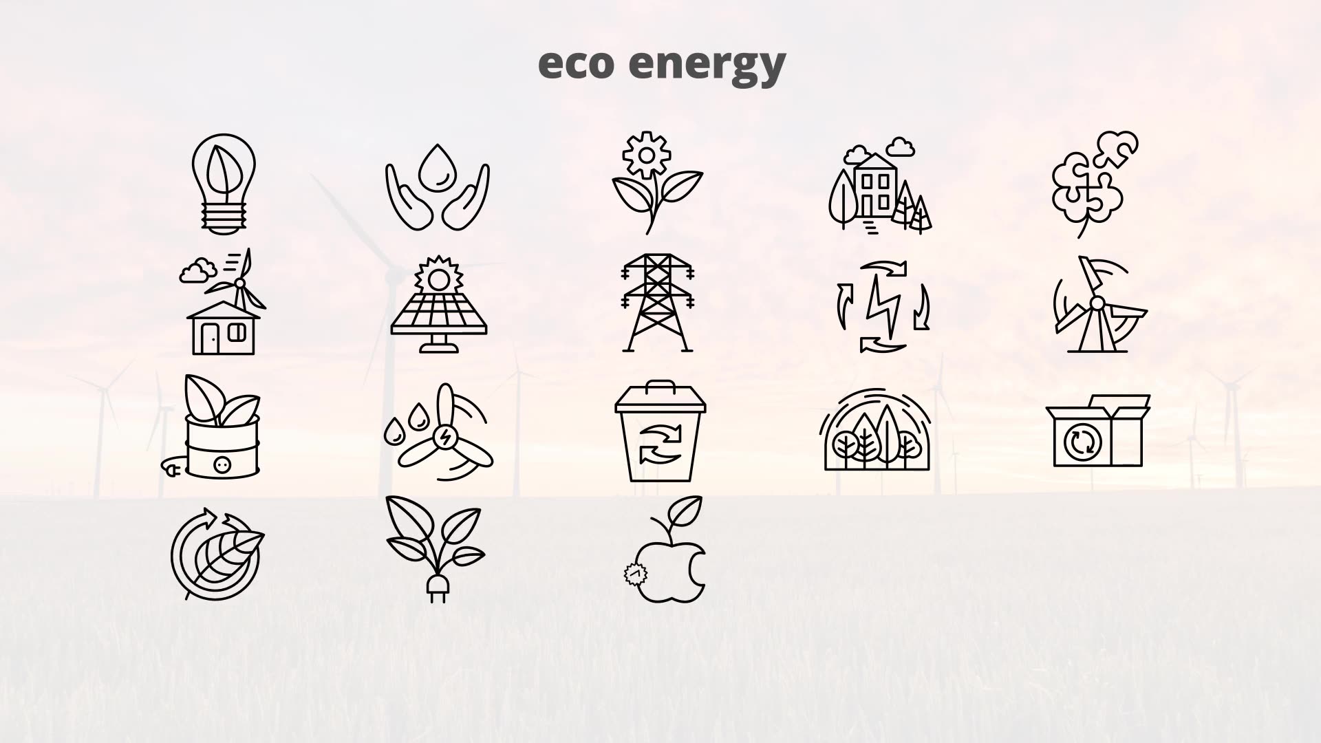 Eco Energy – Thin Line Icons Videohive 23595945 After Effects Image 7