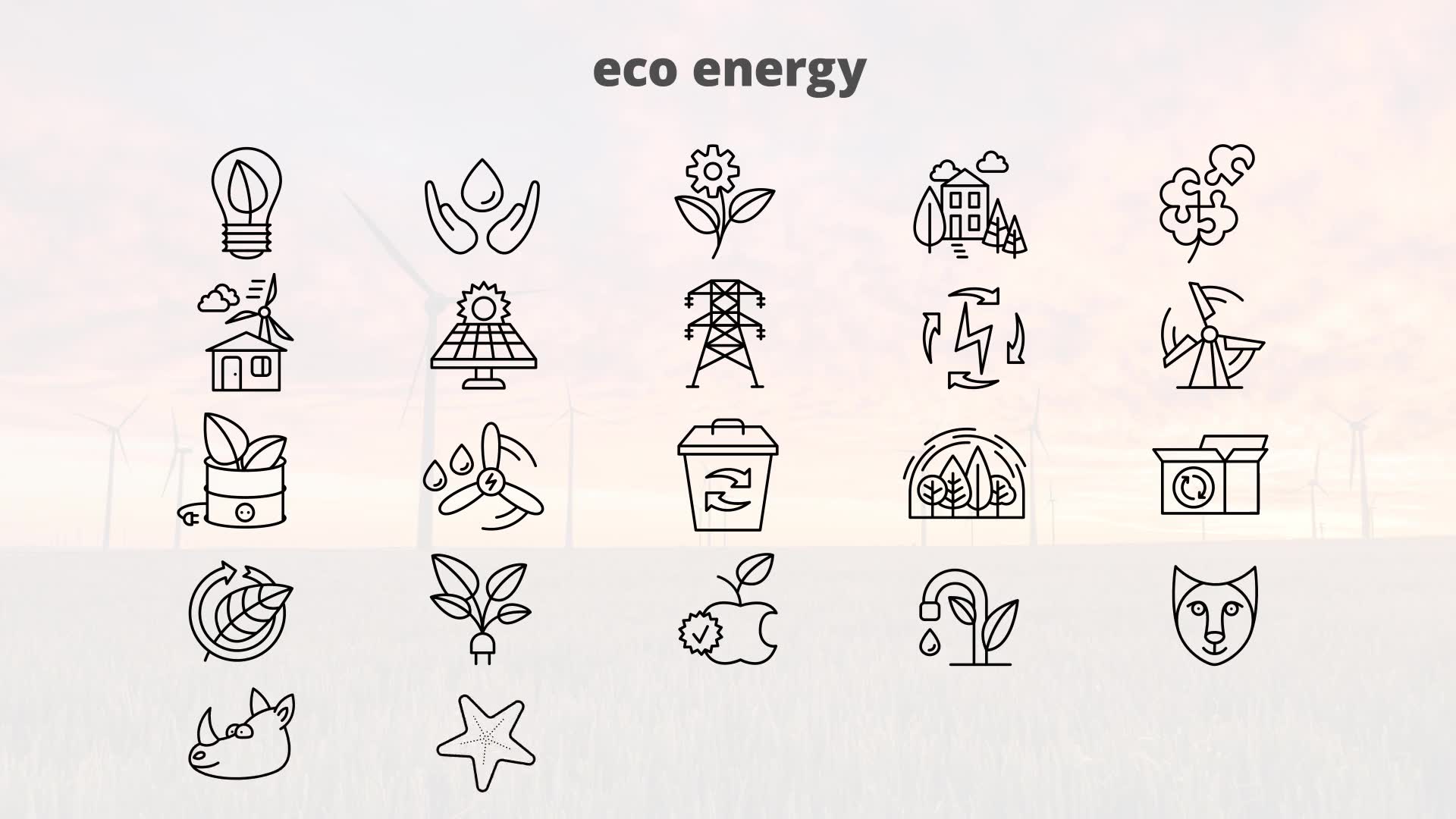 Eco Energy – Thin Line Icons Videohive 23595945 After Effects Image 8