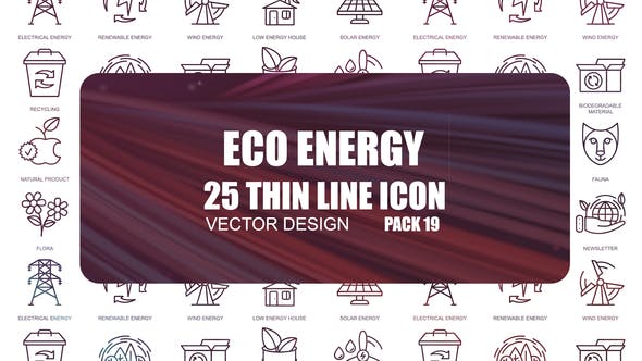 Eco Energy – Thin Line Icons - 23595945 Videohive Download