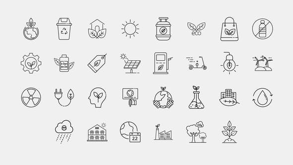 Ecology Line Icons - Videohive Download 34368406