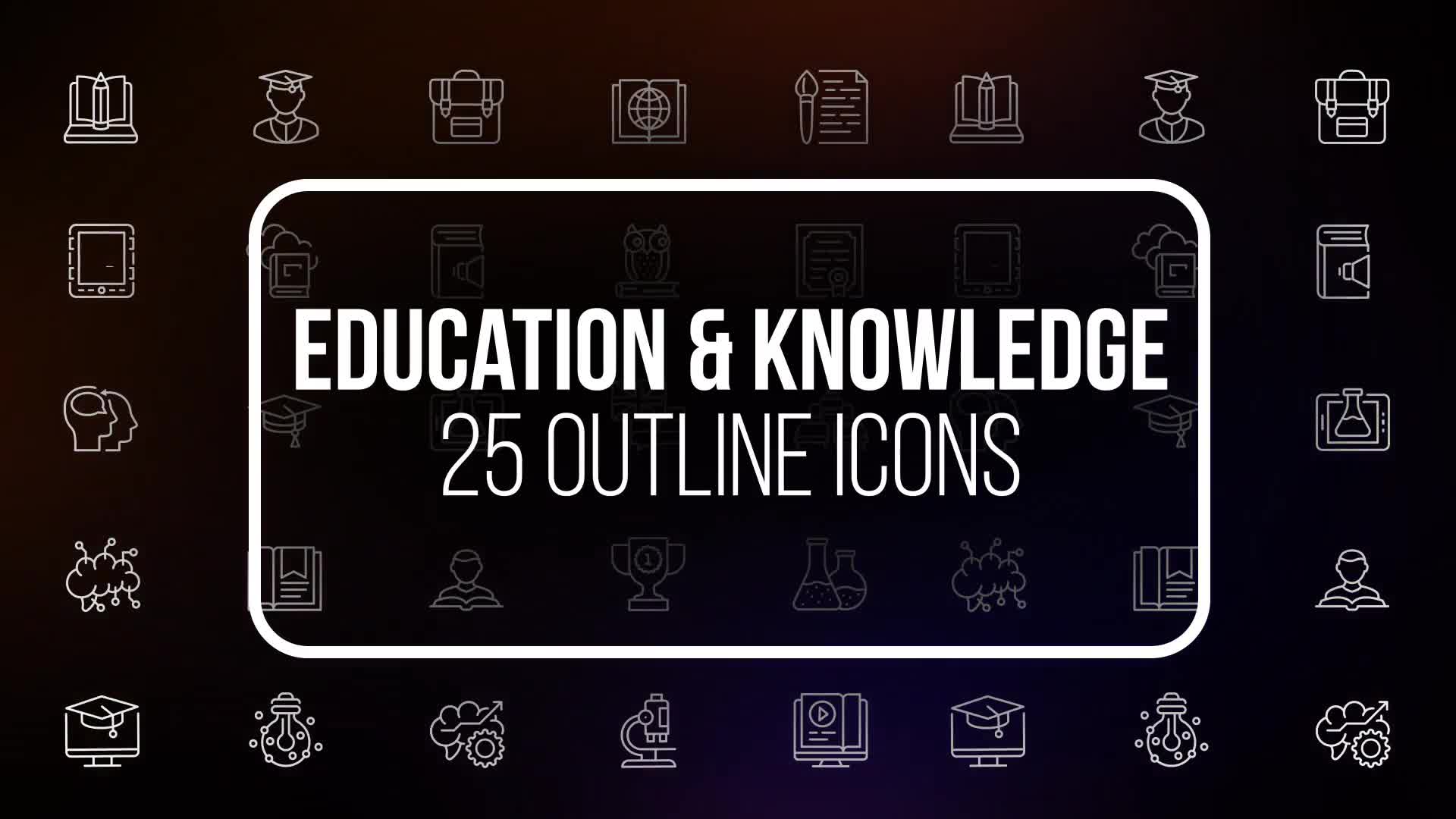 Education and Knowledge 25 Outline Icons - Download Videohive 23194966