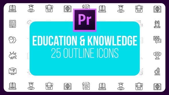 Education and Knowledge 25 Outline Icons - Download Videohive 23194966