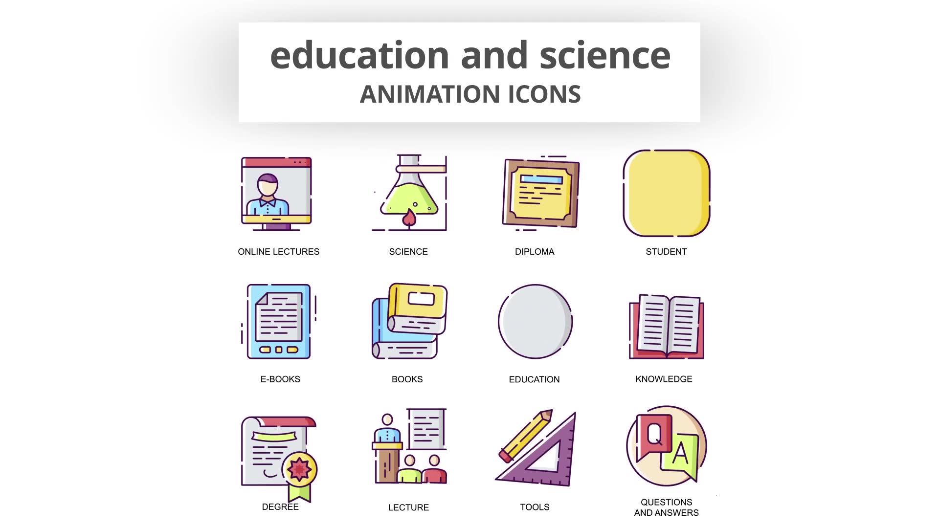 Education & Science Animation Icons Videohive 30885358 After Effects Image 6