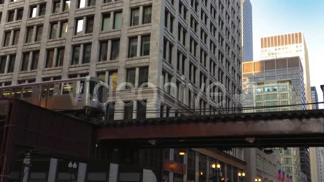 El Train in Downtown Chicago Elevated Train  Videohive 938342 Stock Footage Image 1