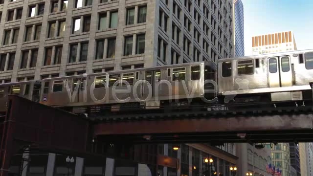 El Train in Downtown Chicago Elevated Train  Videohive 938342 Stock Footage Image 4