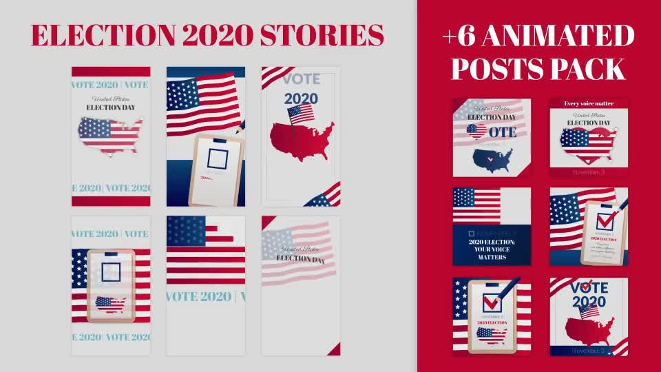 Election Stories and Posts Pack Videohive 28928093 After Effects Image 1