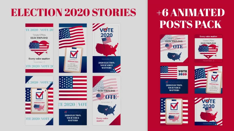 Election Stories and Posts Pack Videohive 28928093 After Effects Image 2