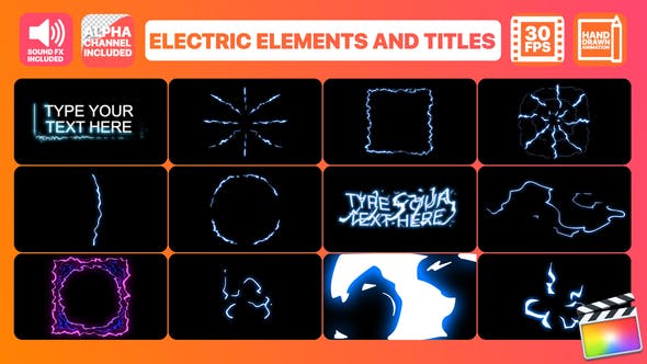 Electric Elements And Titles | Final Cut Pro - 24223104 Videohive Download