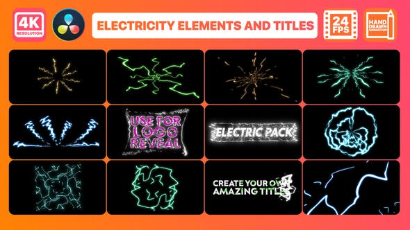 Electricity Elements And Titles | DaVinci Resolve - Download 33838884 Videohive