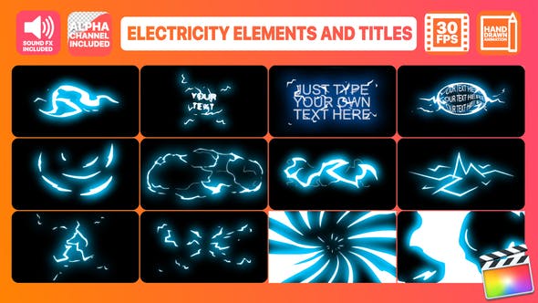 Electricity Elements And Titles | Final Cut Pro - Videohive Download 24253075