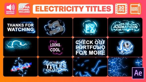 Electricity Titles Collection | After Effects - 24834270 Videohive Download