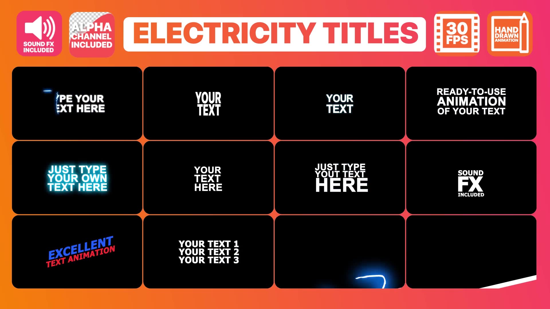 Electricity Titles Collection | FCPX Videohive 25415337 Apple Motion Image 2