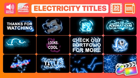 Electricity Titles Collection | FCPX - 25415337 Videohive Download