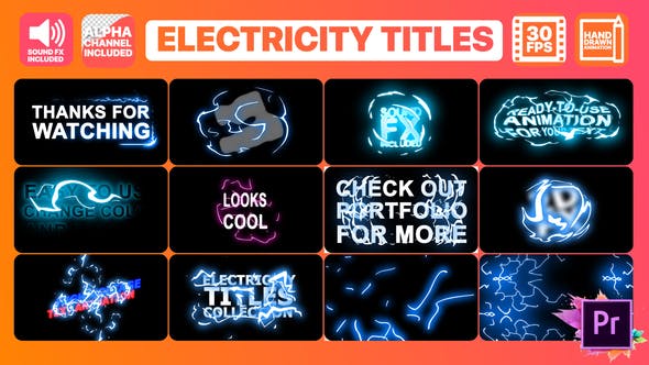 Electricity Titles Collection | Premiere Pro MoGRT - Download Videohive 24834735