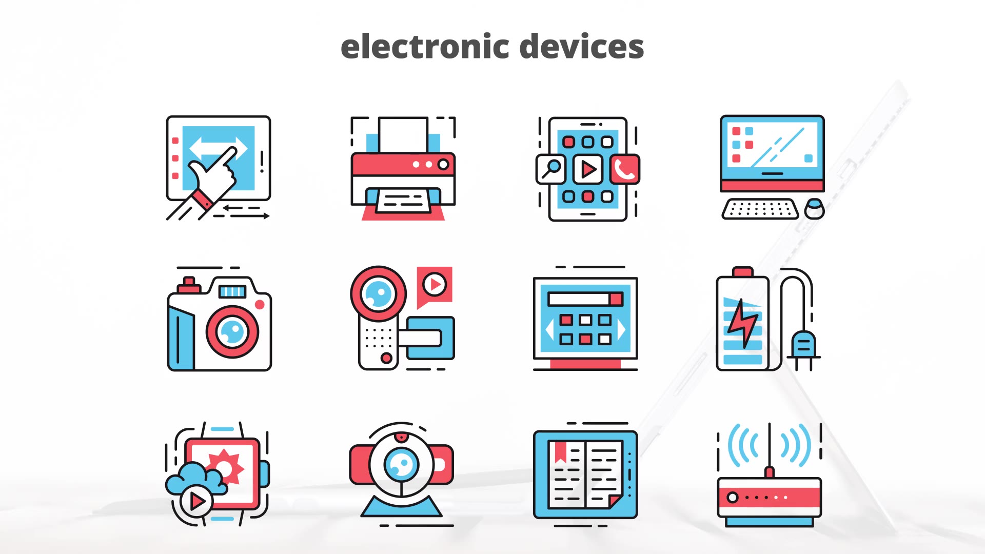 Electronic Devices – Thin Line Icons - Download Videohive 23455759