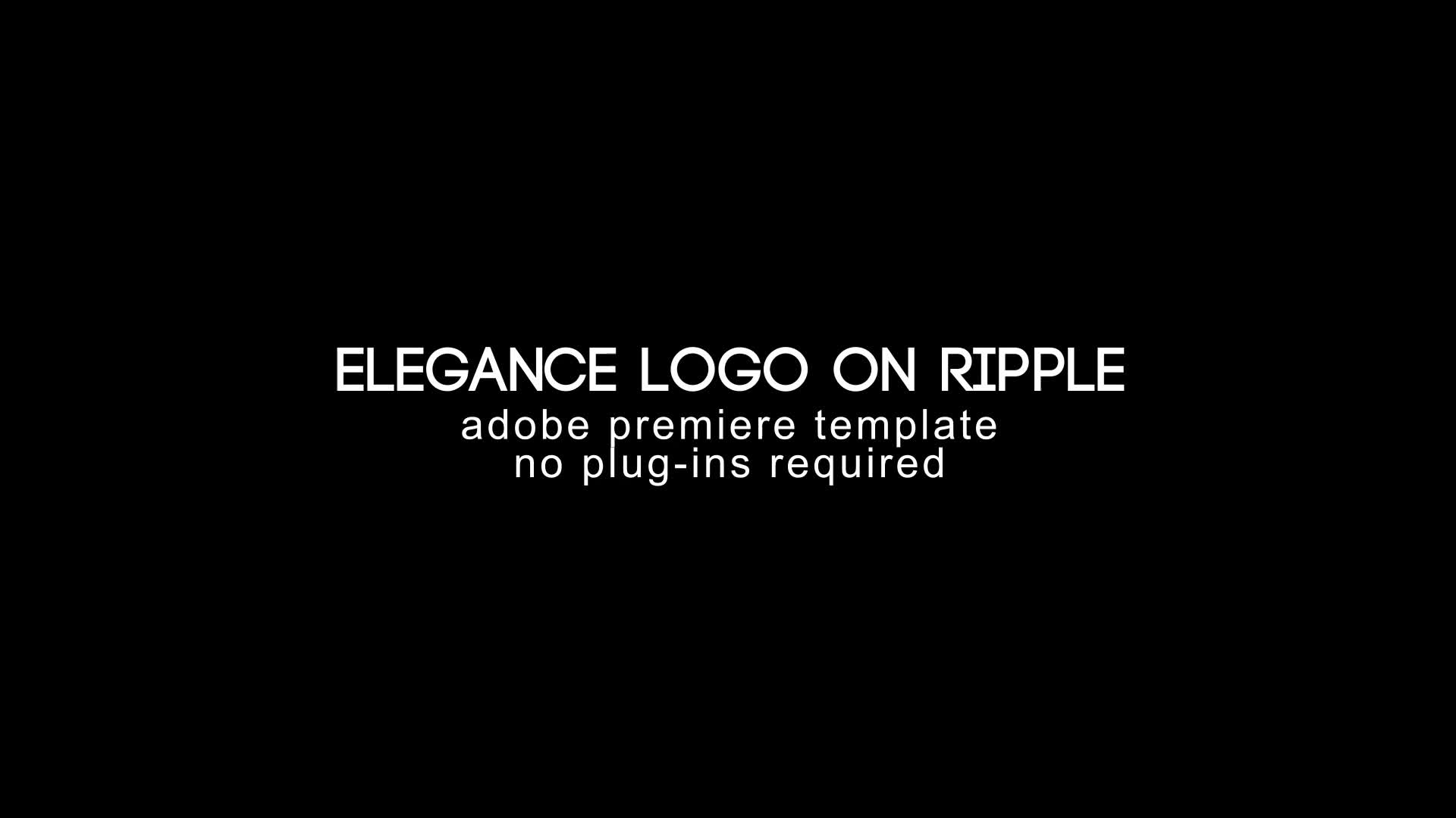 Elegance Logo On Ripple – Premiere Pro Videohive 27593990 Premiere Pro Image 1