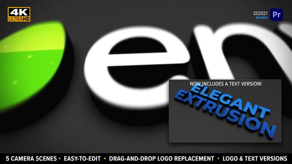 Elegant Extrusion 3D Logo | Drag and drop MOGRT for Premiere - Download Videohive 31347117