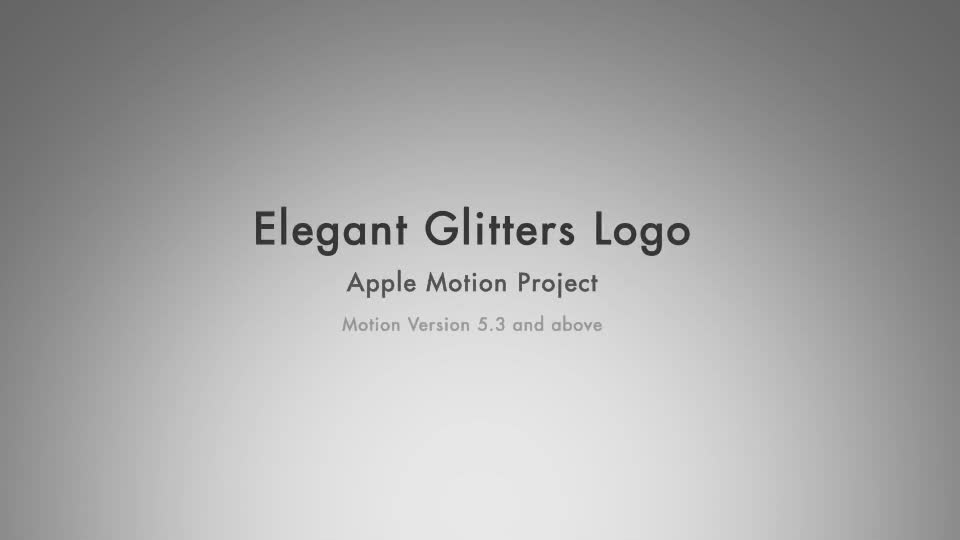 Elegant Glitters Logo Apple Motion Videohive 19912382 Apple Motion Image 1