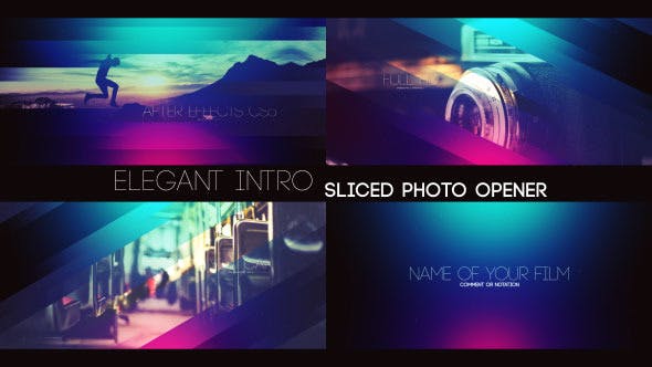 Elegant Intro Sliced Photo Opener - Videohive Download 12114045