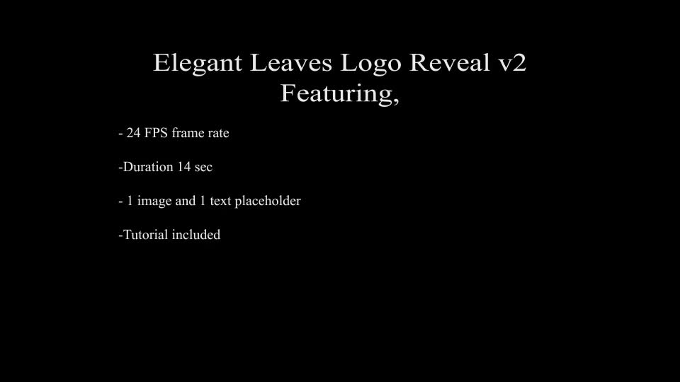 Elegant Leaves Logo Reveal V2 Videohive 18142899 After Effects Image 1