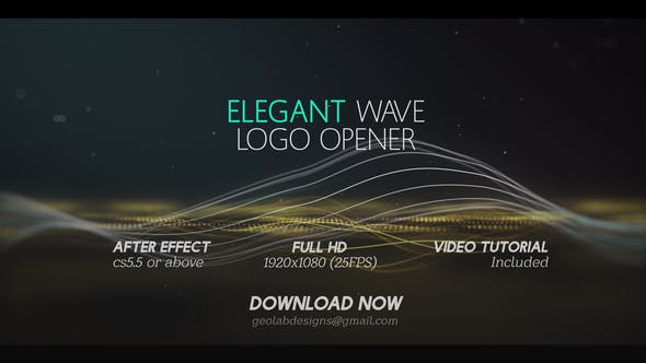 Elegant Wave Logo Opener l Particles Lines Logo Opener - Download Videohive 25444371