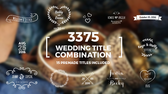 Elegant Wedding Title Combination Pack - Download Videohive 14098344