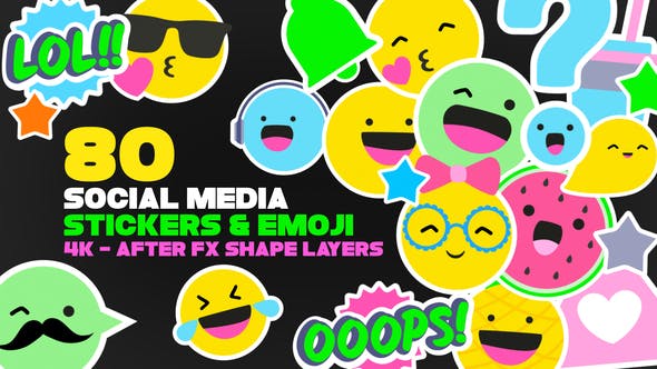 Emoji And Social Media Stickers 4K Pack - Videohive 36353407 Download