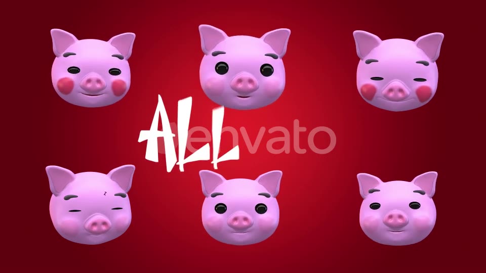 Emoji v2 Pig Animation Kit Videohive 23234022 After Effects Image 3