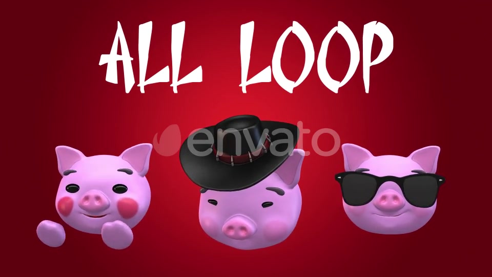 Emoji v2 Pig Animation Kit Videohive 23234022 After Effects Image 4