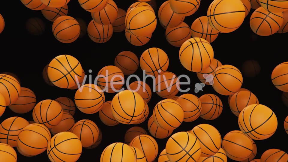 Endless Rain of Basketballs on a Dark Background - Download Videohive 20299426