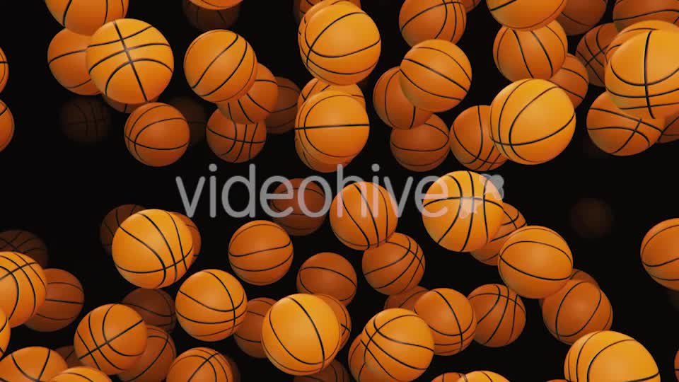 Endless Rain of Basketballs on a Dark Background - Download Videohive 20299426