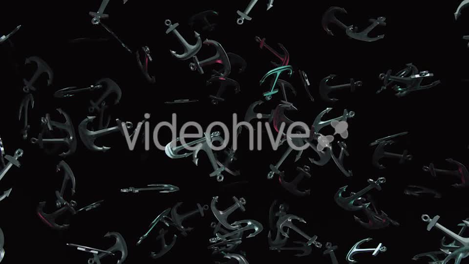 Endless Rain of Shiny Anchors on a Dark Background - Download Videohive 20299354