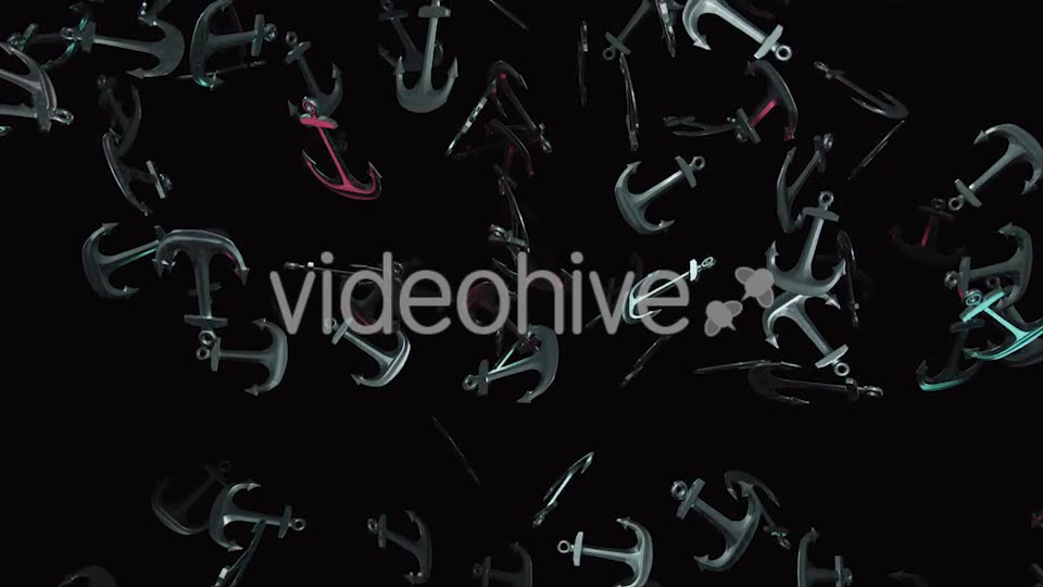 Endless Rain of Shiny Anchors on a Dark Background - Download Videohive 20299354