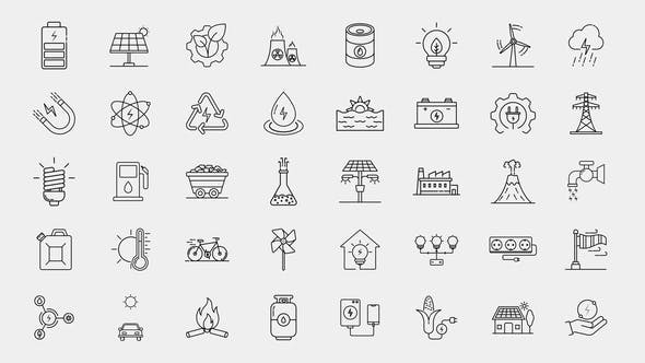 Energy Line Icons - Download 34368677 Videohive