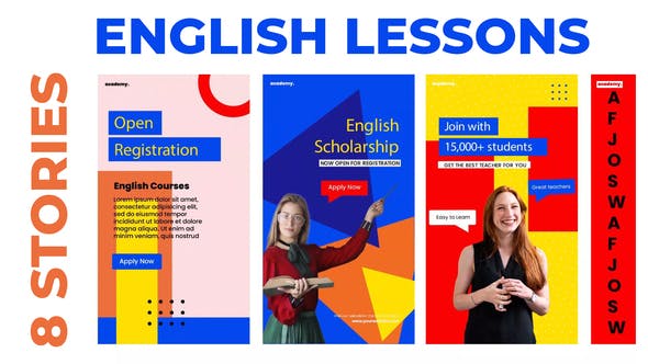 English Lessons Study Stories Instagram - Download Videohive 31121330