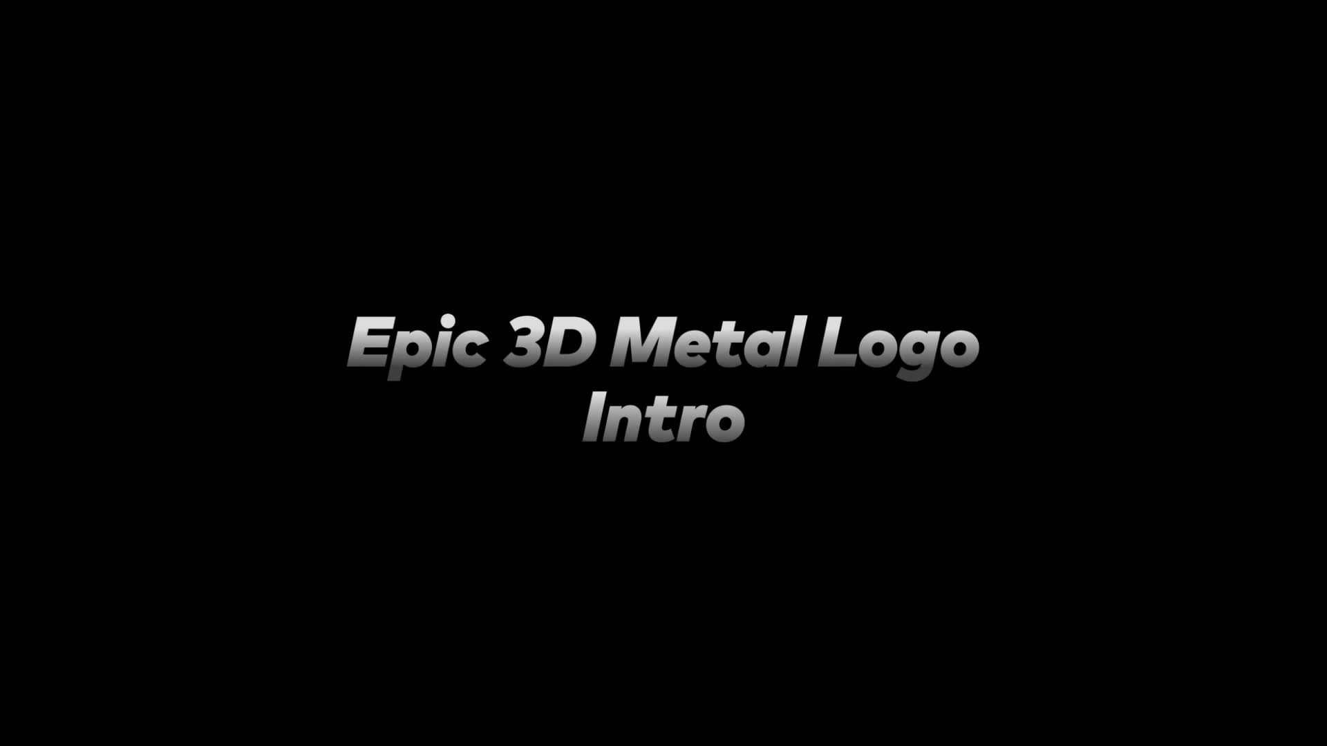 Epic 3D Metal Logo Intro Videohive 31688194 After Effects Image 1