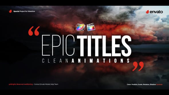 Epic Titles For Final Cut Pro X - 20531405 Videohive Download